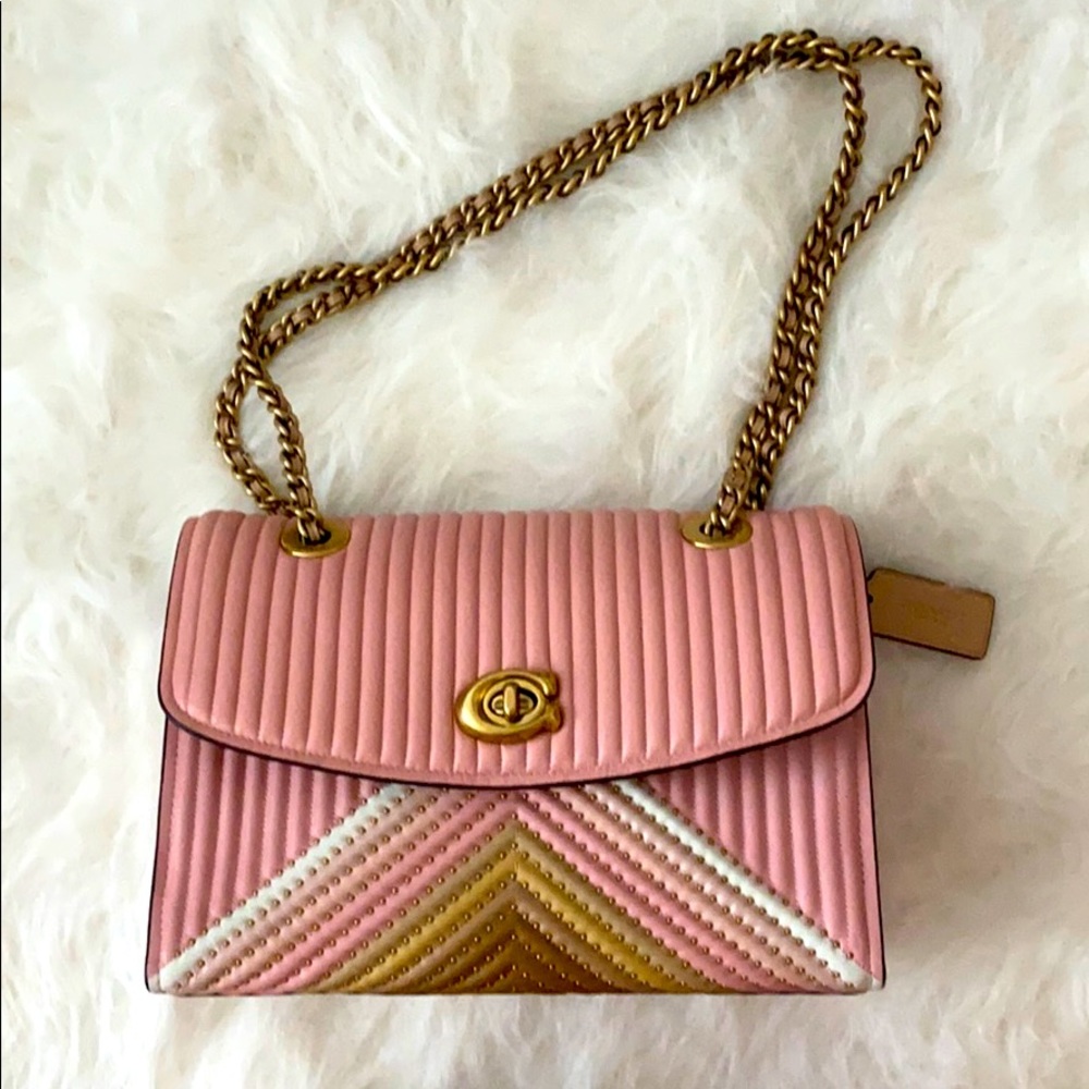 Coach Parker Colorblock With Quilting and Rivets